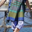 Hammam-Badetuch Fouta blau-grün