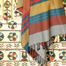 Hammam-Badetuch Fouta rot-blau-gold