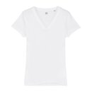 Damen T-Shirt mit V-Ausschnitt weiß L