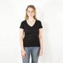 Damen T-Shirt mit V-Ausschnitt schwarz L