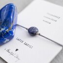 Armband Edelsteinkarte  mit Lapislazuli und versilberten Perlen