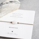 Armband Edelsteinkarte  mit Mondstein und vergoldeten Perlen