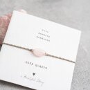 Armband Edelsteinkarte mit Rosenquarz und versilberten Perlen