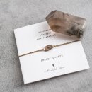 Armband Edelsteinkarte  mit Rauchquarz und versilberten Perlen