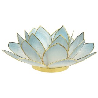 Capiz Teelichthalter Lotus - himmelblau