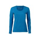 Damen Funktions-Shirt langarm sky XL, Regular Fit, Merinowolle/Seide