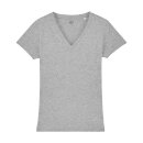 Damen T-Shirt mit V-Ausschnitt grau meliert