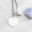 Perlenkette Fairy Dandelion mit blauem Achat, versilbert