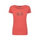 Damen T-Shirt Bike City Ride Carmine Red