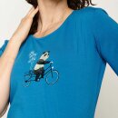 Damen Shirt halbarm Bike Panda Paradise Blue