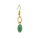 Ohrringe Goldring vergoldet & Tagua grün