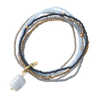 Armband "Nirmala" mit blauem Achat vergoldet