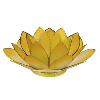 Capiz Teelichthalter Lotus - sonnengelb