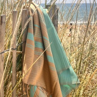 Hammam-Tuch "Sand" L Turquoise Aqua Sky