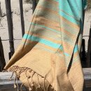 Hammam-Tuch "Sand" L Turquoise Aqua Sky