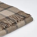 Wolldecke, 100% Shetland 140x200 beige Karo