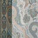 Schal PAISLEY grau-blau-kupfer, 165x35cm, Seide