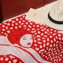Strandtuch Badende rot 100x180cm