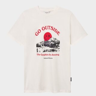 Herren T-Shirt Go Outside Off-White