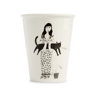 Keramik-Becher - Black cat