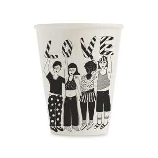 Keramik-Becher - striped Love