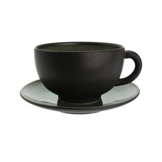 Keramik-Jumbotasse mit Untertasse, 450 ml Samoa