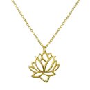 Silber-Halskette Lotus, vergoldet