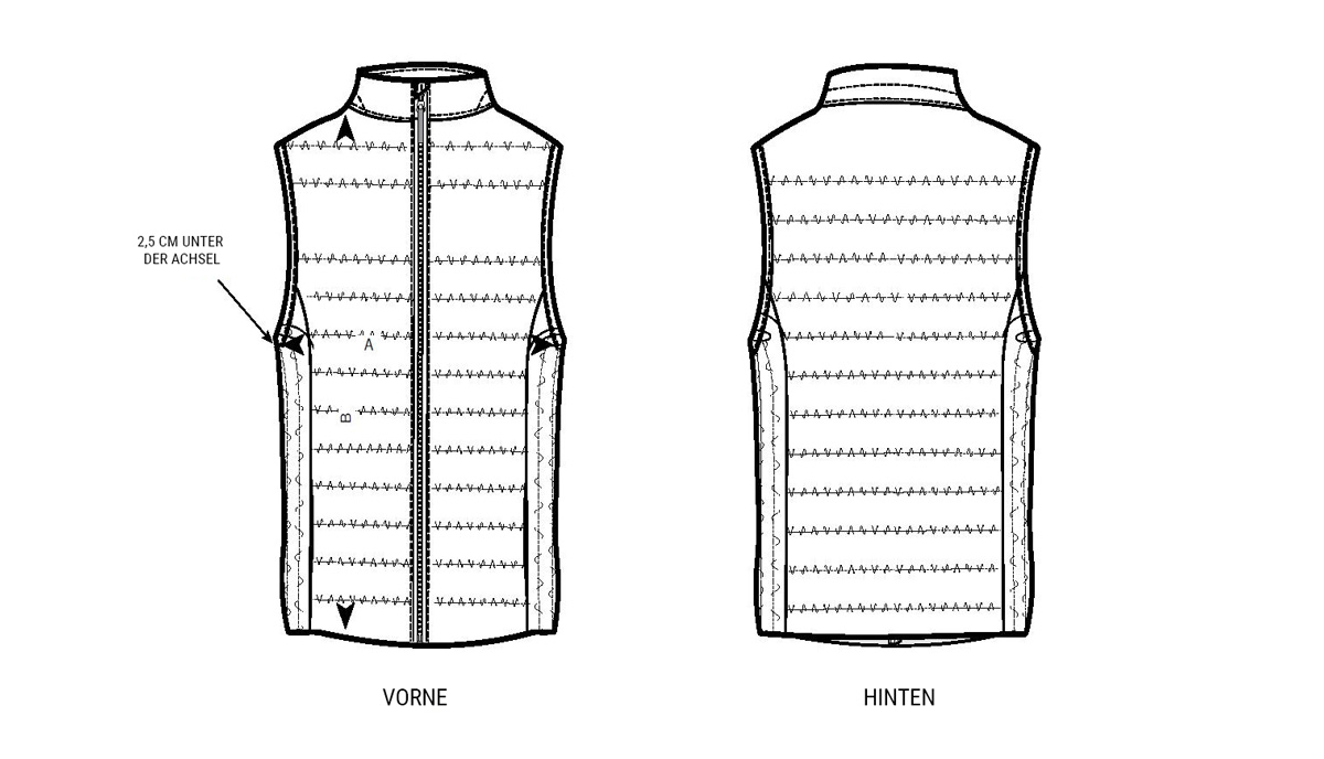 Größentabelle Gilet Damen